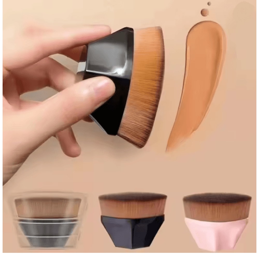 Hexagonal Kabuki Foundation Makeup Brush Set Flawless Coverage 0