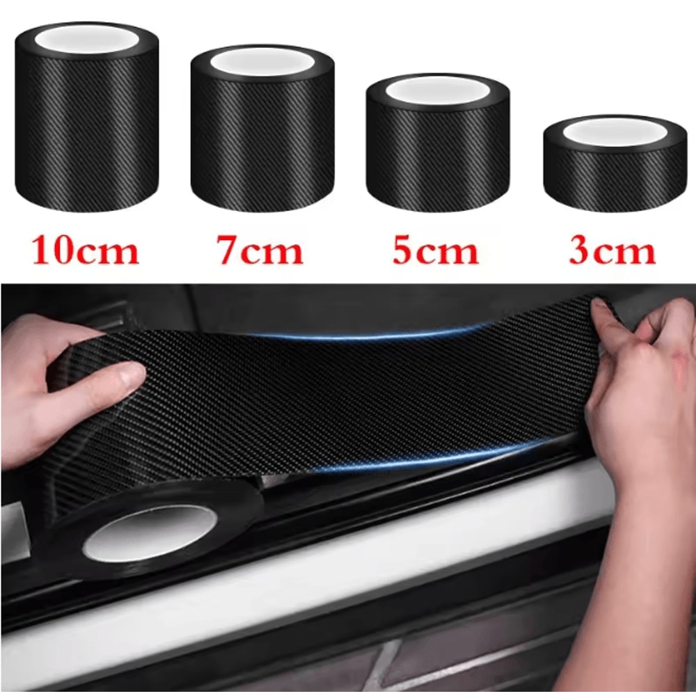 Carbon Fiber Car Door Sill Protector Anti Scratch Threshold Sticker 1