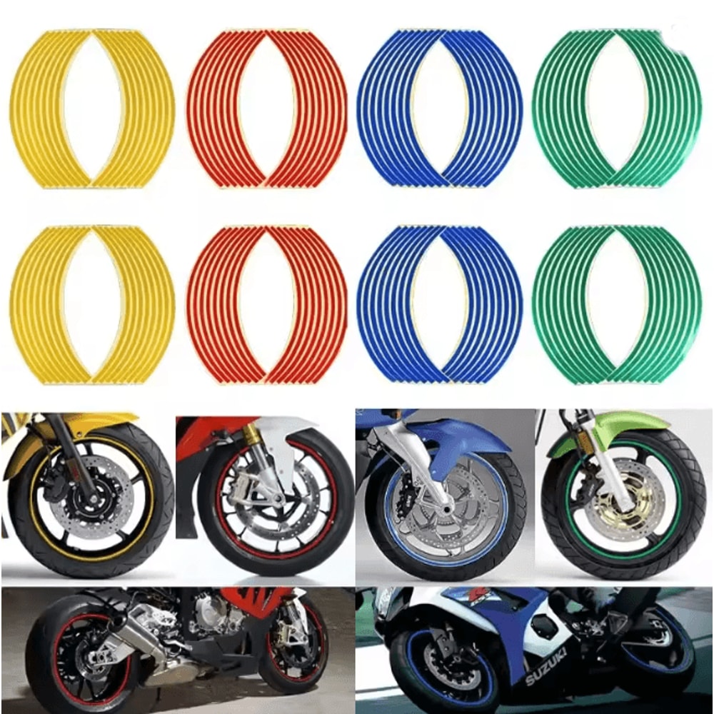 Reflective Motorcycle Wheel Rim Stripe Stickers For Bike And Motorbike 0