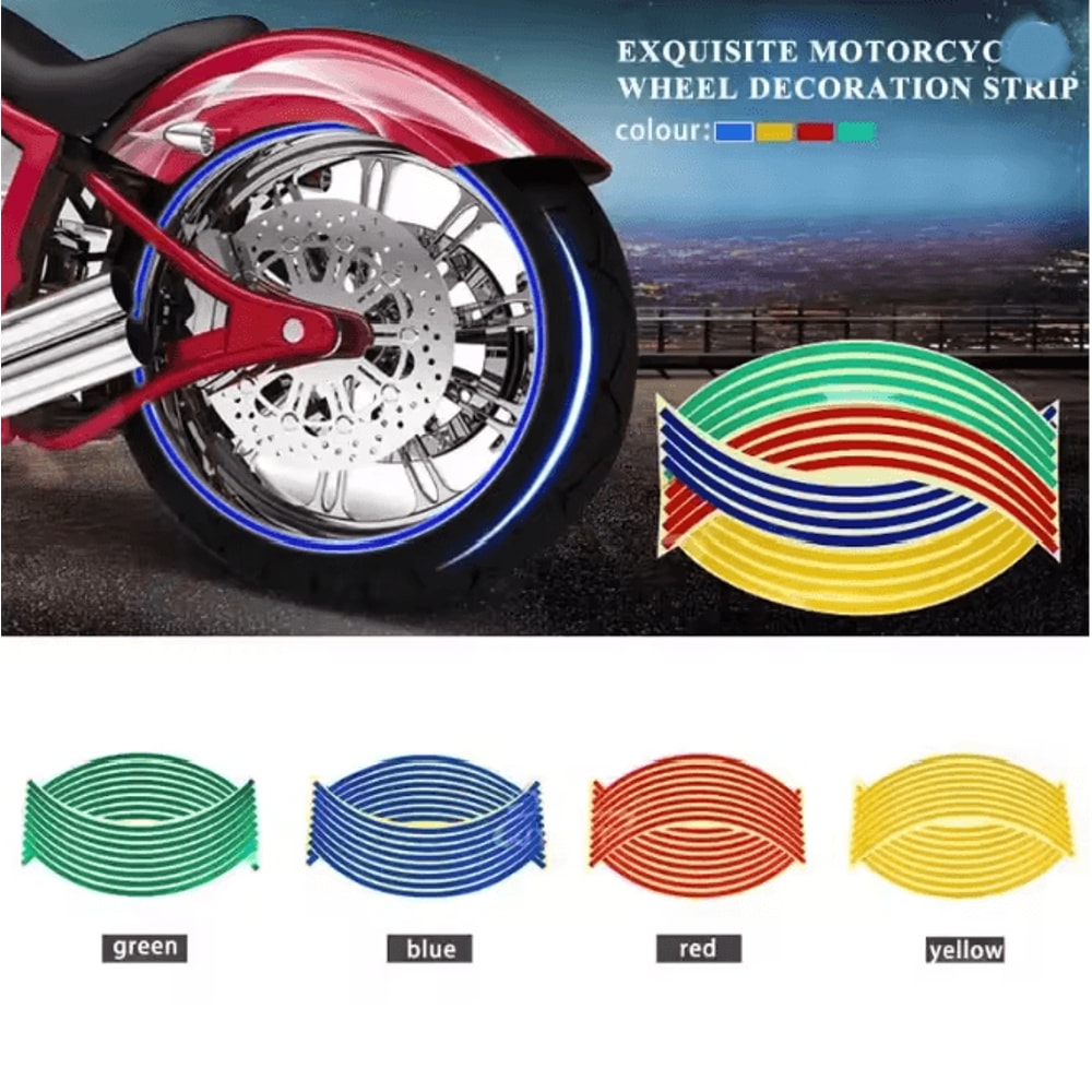 Reflective Motorcycle Wheel Rim Stripe Stickers For Bike And Motorbike 1