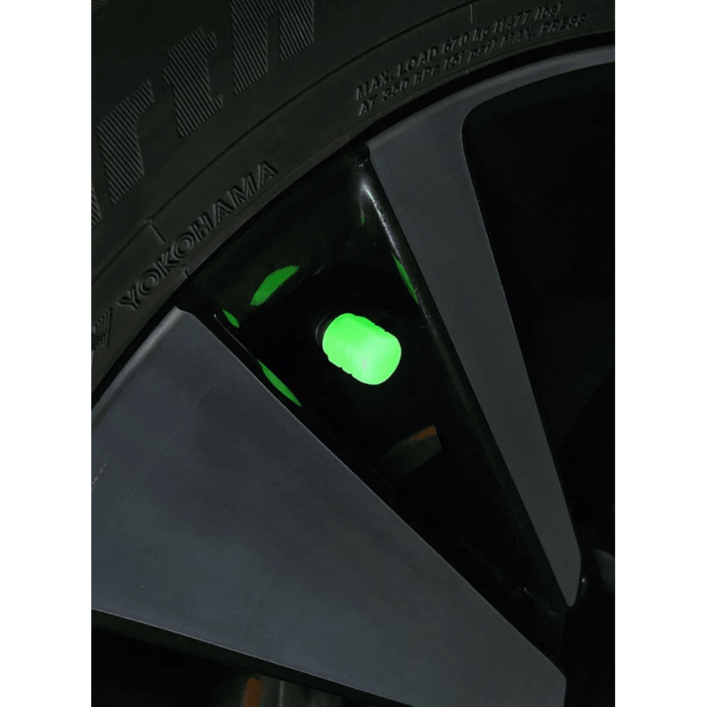 GlowRide Luminous Valve Caps Night Safety Tire Accessories 0