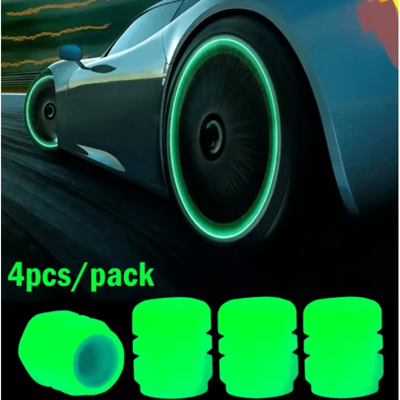 GlowRide Luminous Valve Caps Night Safety Tire Accessories 4