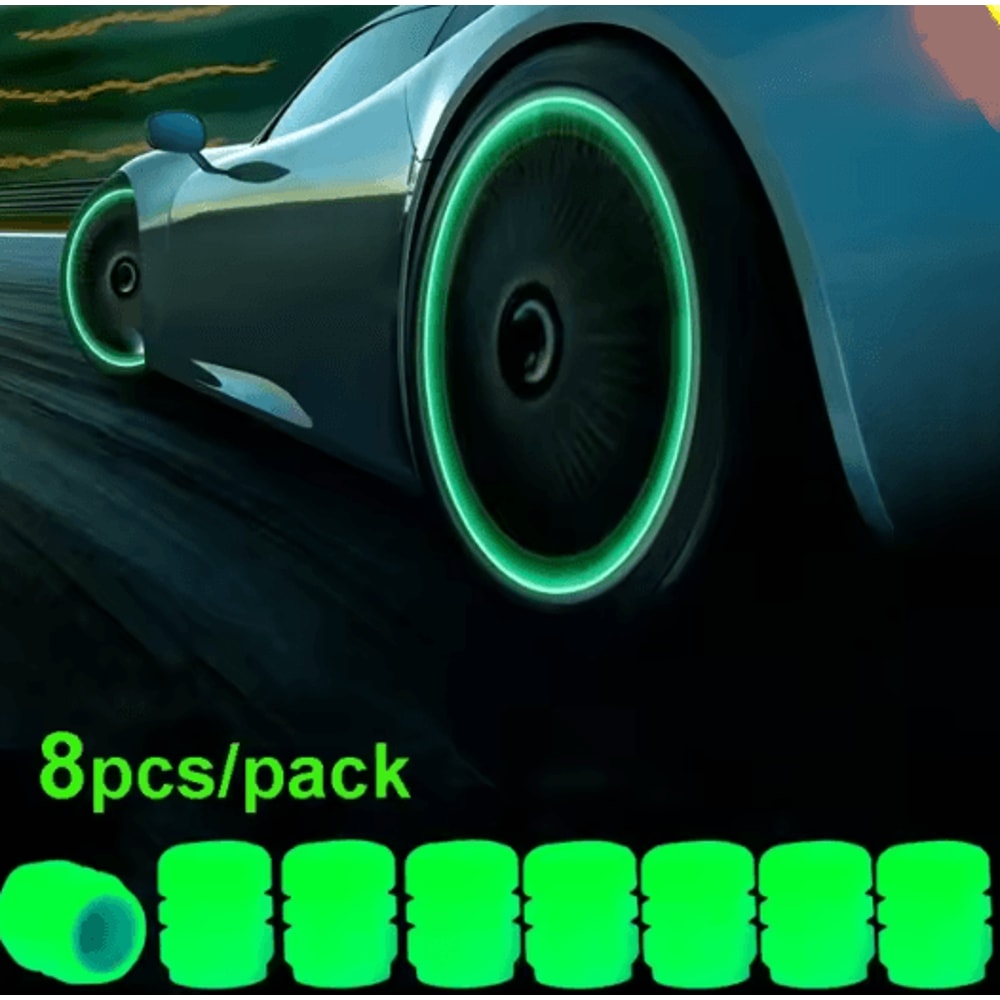 GlowRide Luminous Valve Caps Night Safety Tire Accessories 5