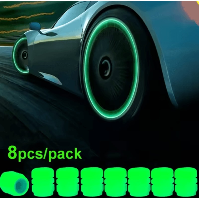 GlowRide Luminous Valve Caps Night Safety Tire Accessories 5