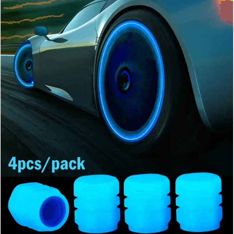 GlowRide Luminous Valve Caps Night Safety Tire Accessories 7