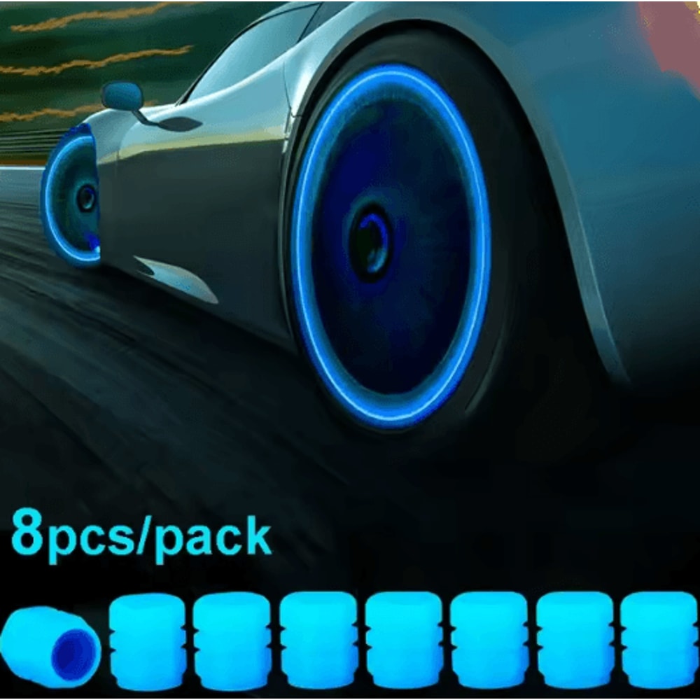 GlowRide Luminous Valve Caps Night Safety Tire Accessories 8