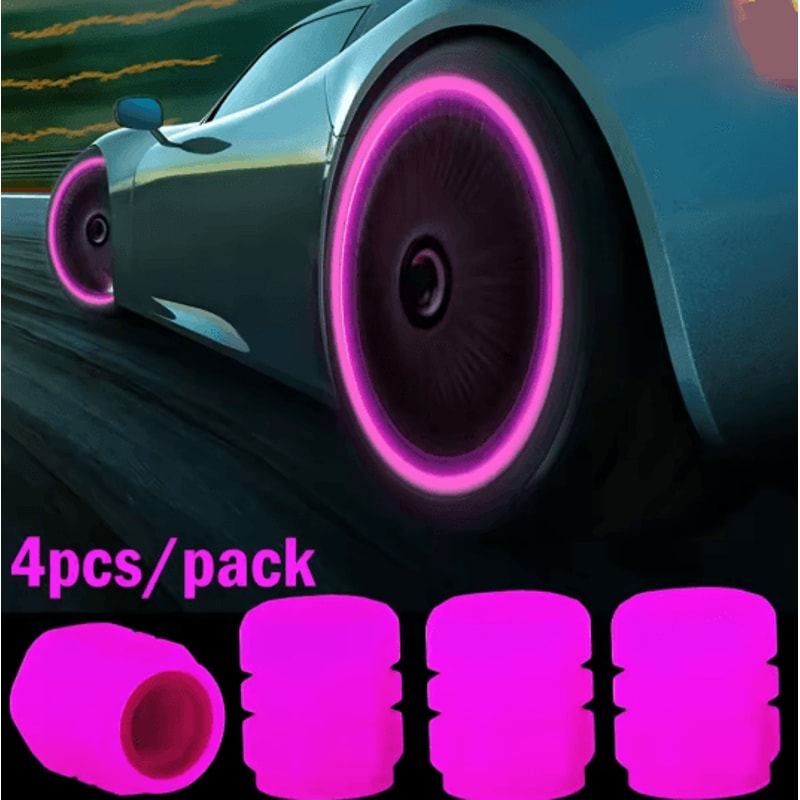 GlowRide Luminous Valve Caps Night Safety Tire Accessories 10