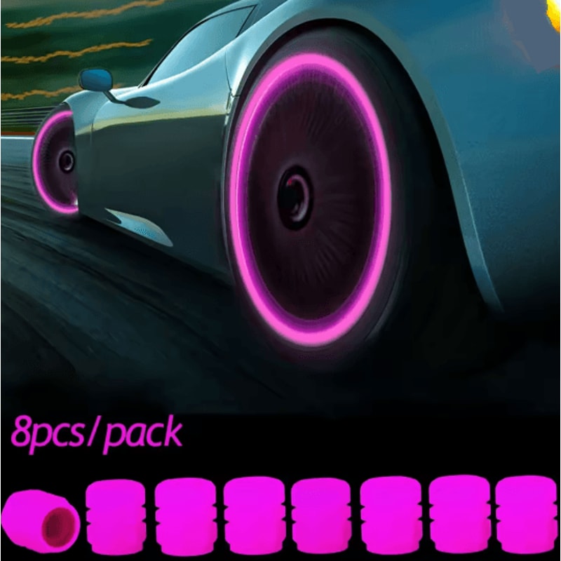 GlowRide Luminous Valve Caps Night Safety Tire Accessories 11