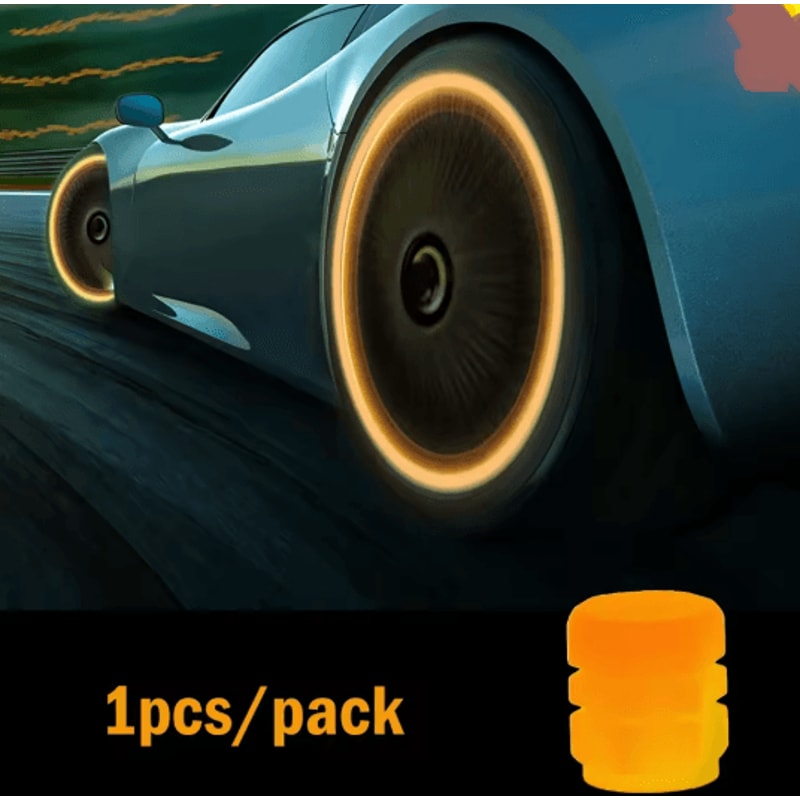 GlowRide Luminous Valve Caps Night Safety Tire Accessories 12