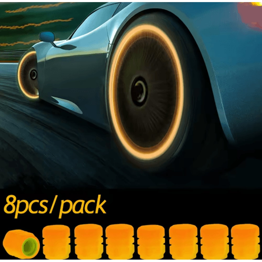 GlowRide Luminous Valve Caps Night Safety Tire Accessories 14