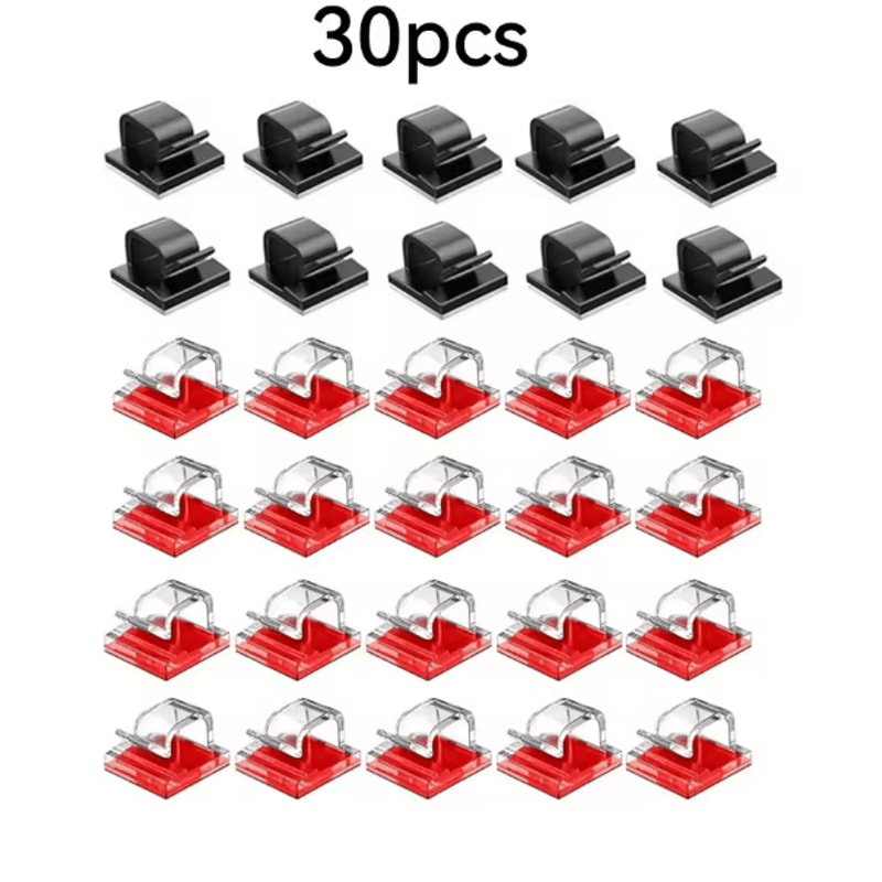 CleanDesk Self Adhesive Cable Clips Wire Organizer Set 10