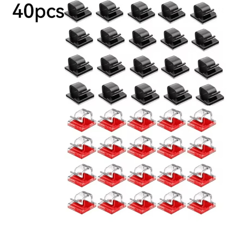 CleanDesk Self Adhesive Cable Clips Wire Organizer Set 11