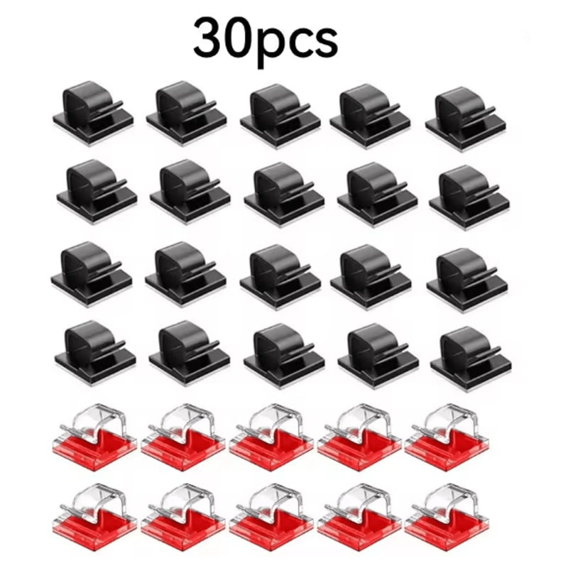 CleanDesk Self Adhesive Cable Clips Wire Organizer Set 2