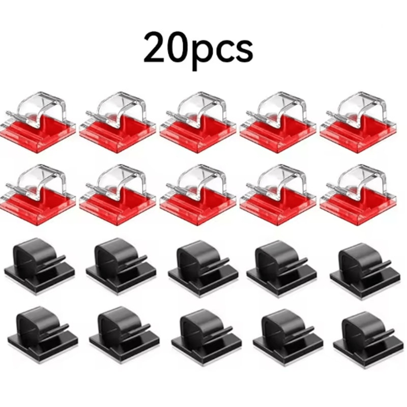 CleanDesk Self Adhesive Cable Clips Wire Organizer Set 5