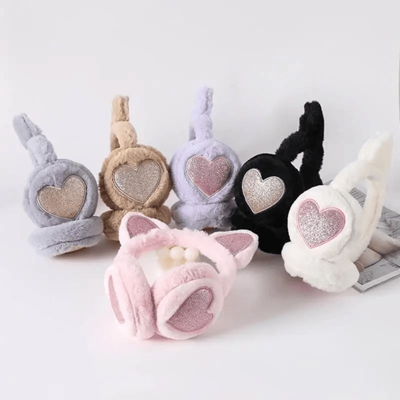 Winter Warm Plush Cat Ear Earmuffs For Women Girls And Kids 0
