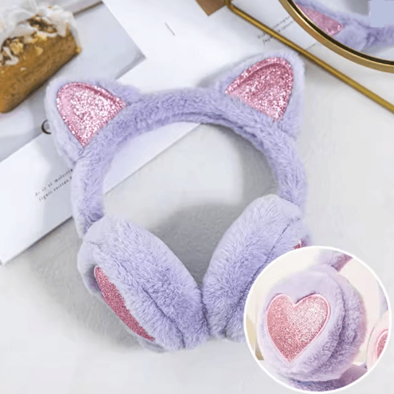 Winter Warm Plush Cat Ear Earmuffs For Women Girls And Kids 7