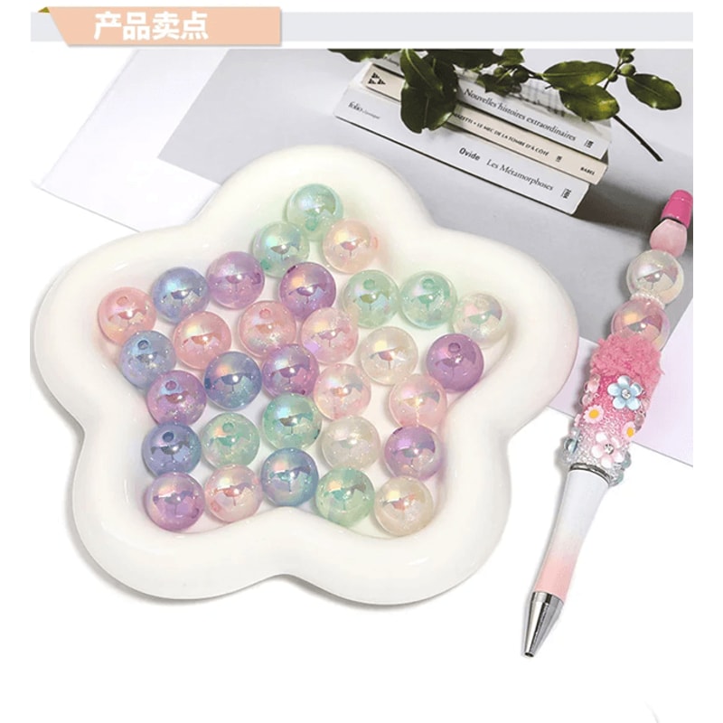 Pearlescent Luminous Acrylic Beads For DIY Jewelry Making Crafts 3