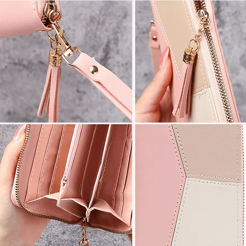 Large Capacity Womens Wallet With Phone Holder And Wrist Strap 1