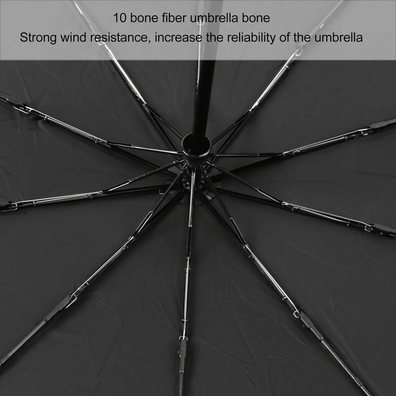 Windproof Automatic Folding Travel Umbrella Compact Large Coverage 2