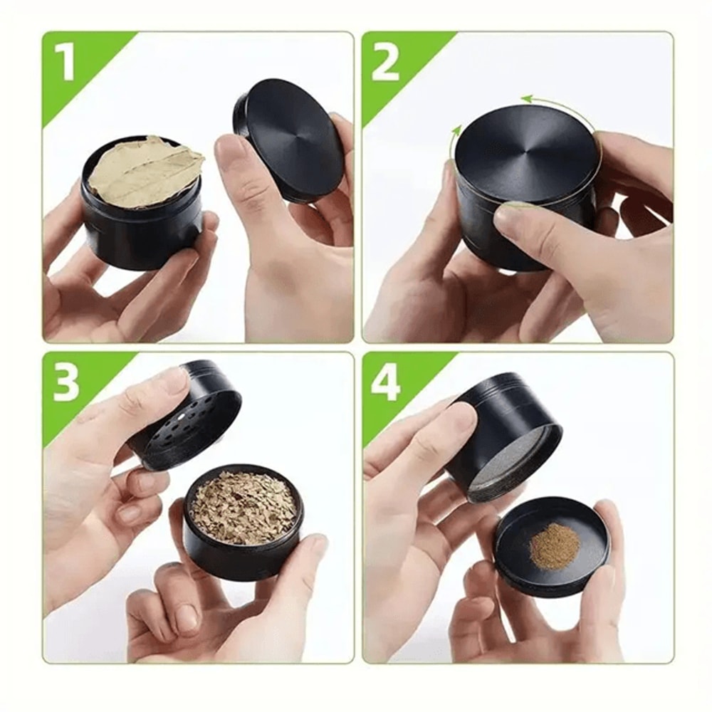 40mm Metal Herb Grinder Four Layer Compact Spice Crusher 2