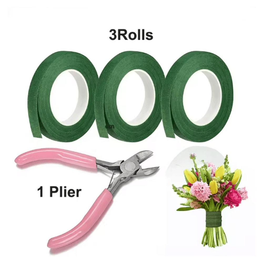 Green Floral Tape And DIY Flower Wrapping Tool Kit 2