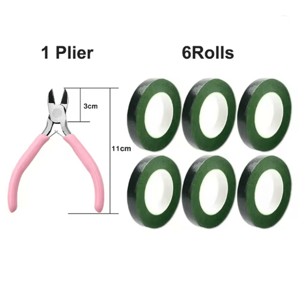 Green Floral Tape And DIY Flower Wrapping Tool Kit 3
