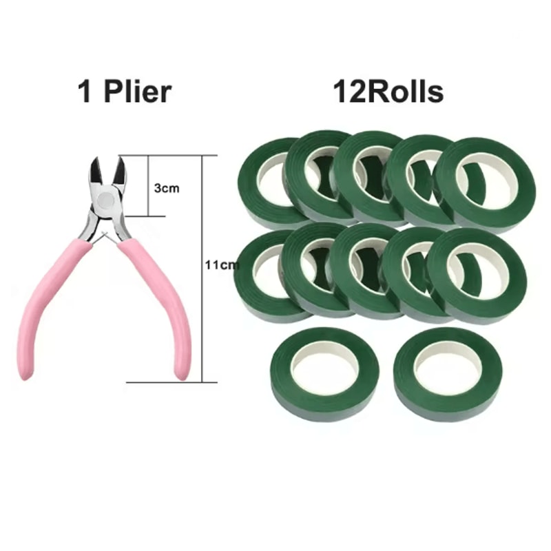 Green Floral Tape And DIY Flower Wrapping Tool Kit 4