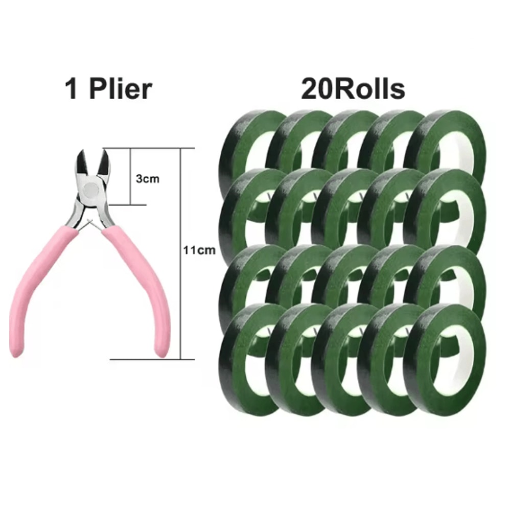 Green Floral Tape And DIY Flower Wrapping Tool Kit 5