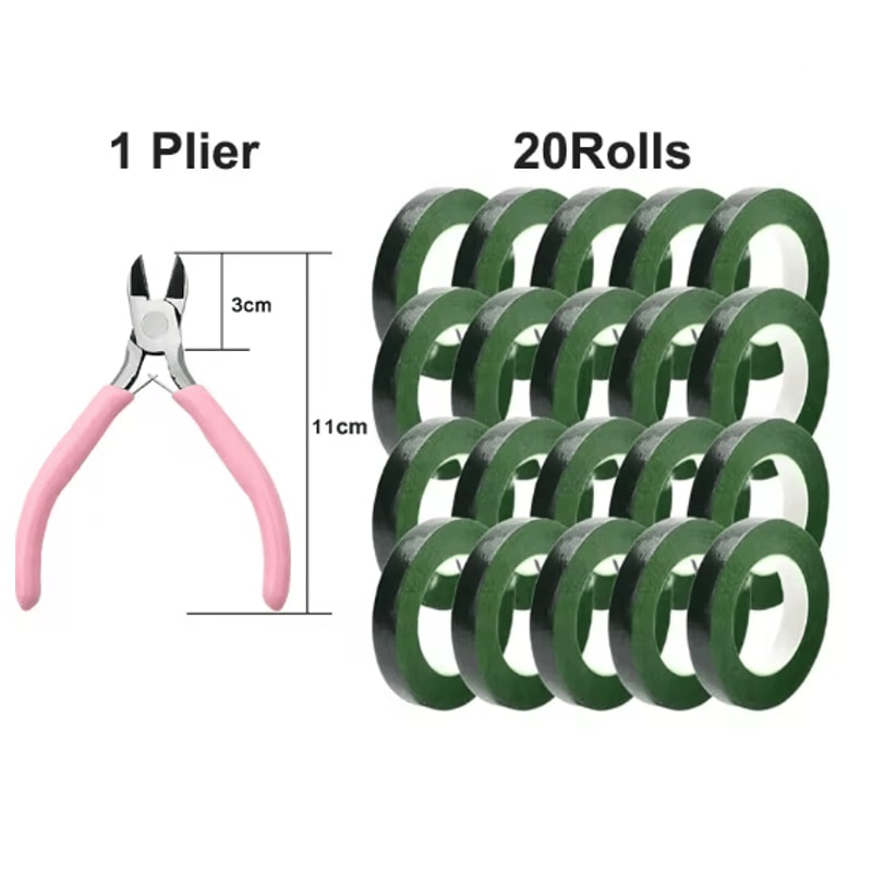 Green Floral Tape And DIY Flower Wrapping Tool Kit 5