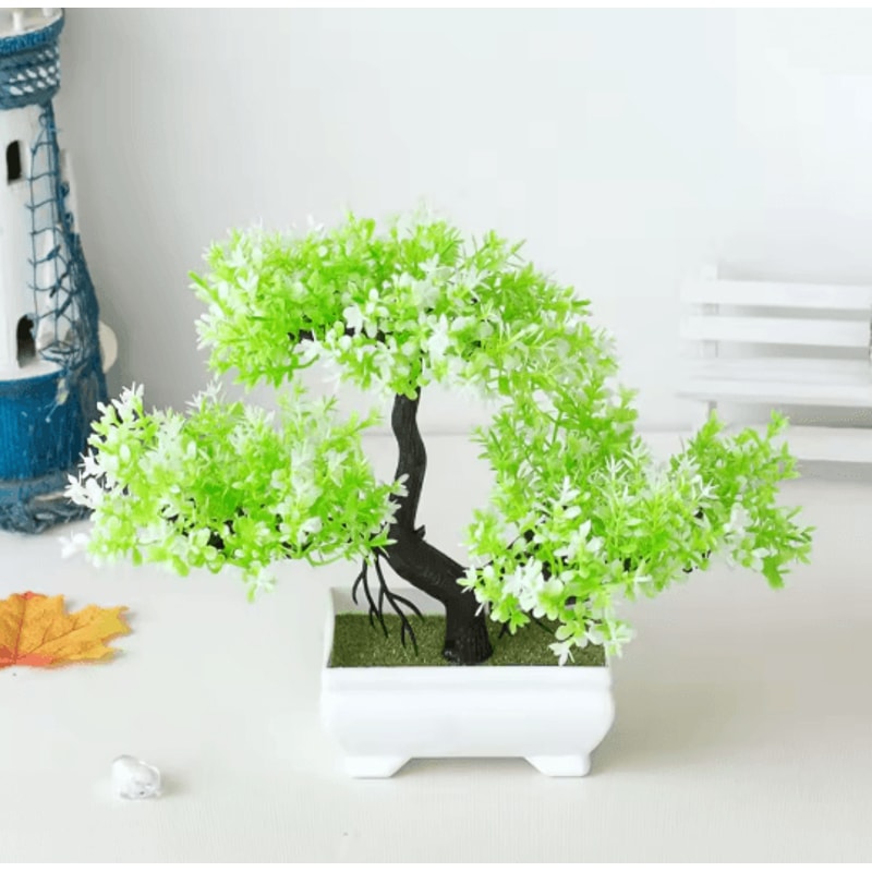 Artificial Bonsai Plant Small Potted Fake Tree Home Decor 8