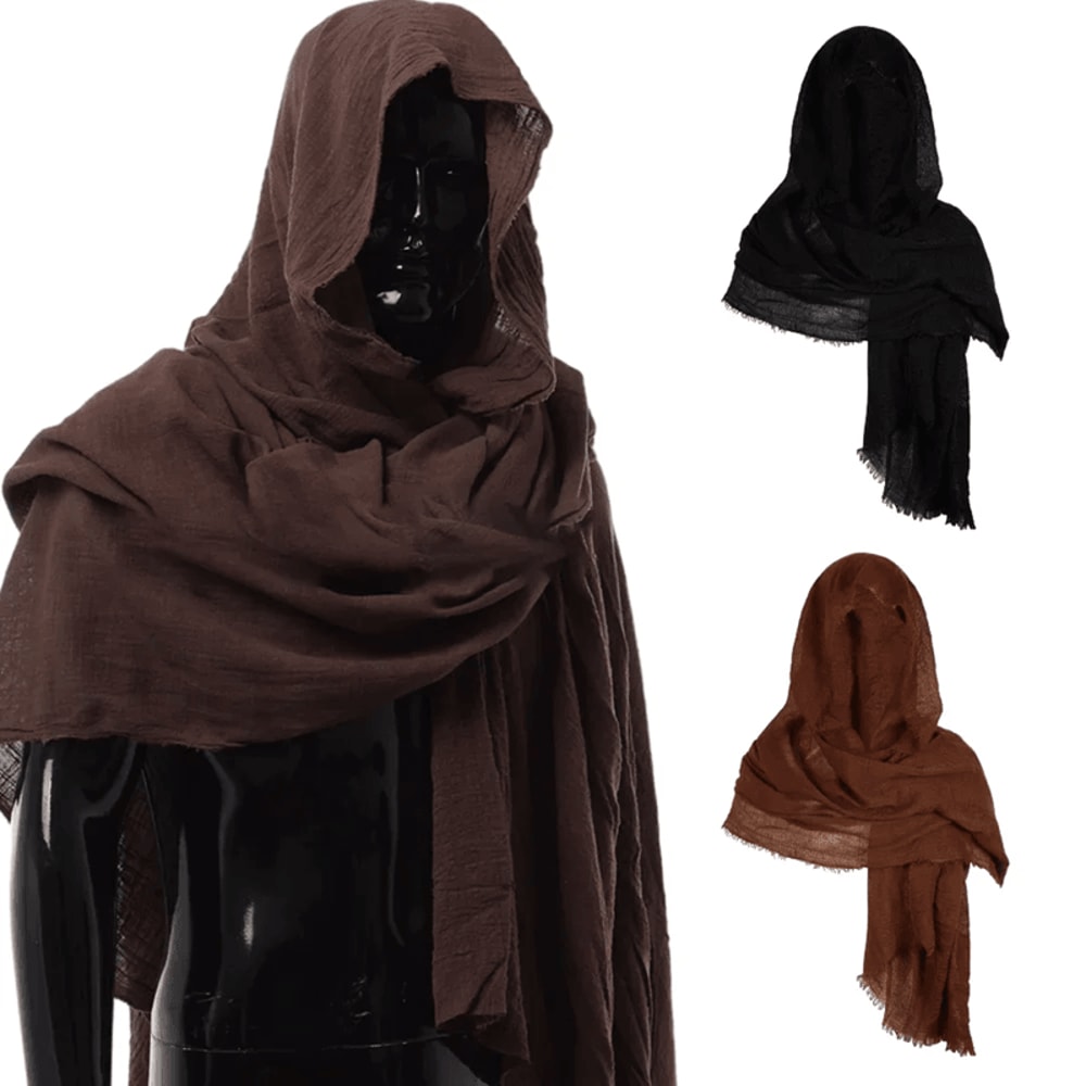 Medieval Pirate Hooded Cloak Scarf Renaissance Cosplay Shoulder Wrap 0