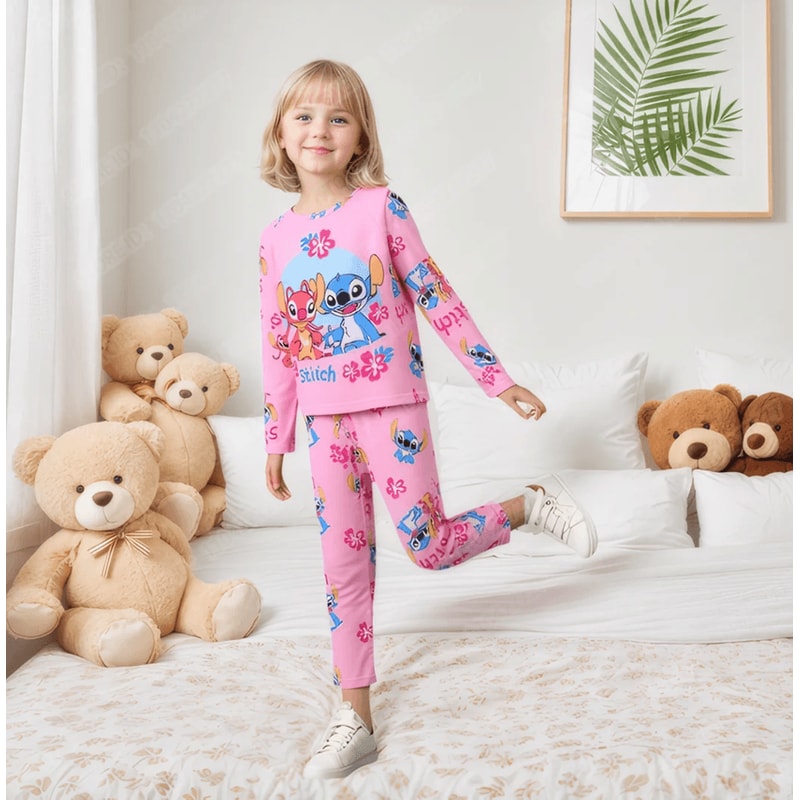 Kids Stitch Pajama Set Cute Cartoon Sleepwear For Boys And Girls 1