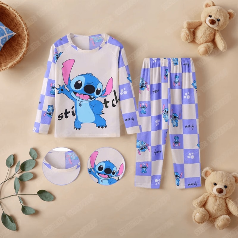 Kids Stitch Pajama Set Cute Cartoon Sleepwear For Boys And Girls 2