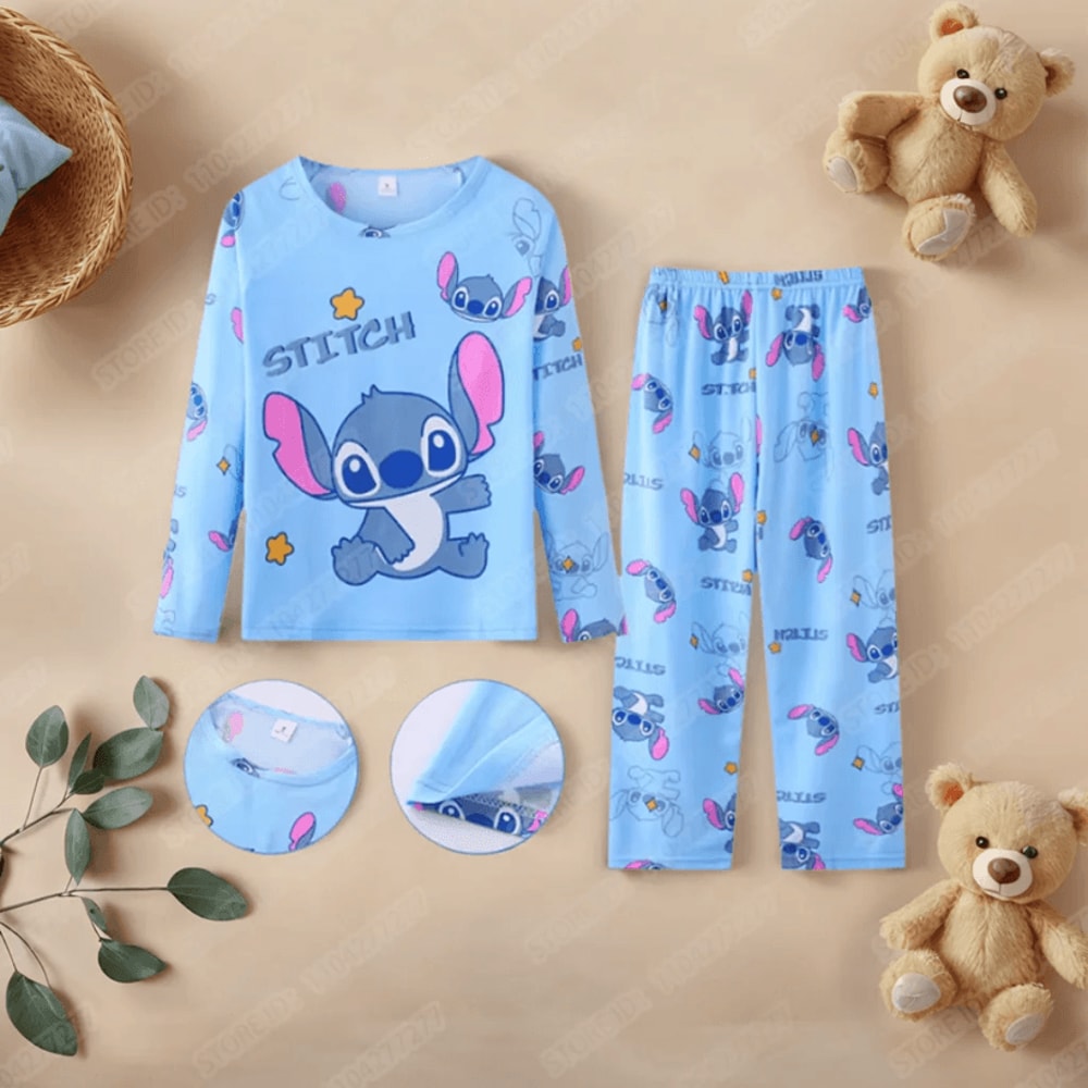Kids Stitch Pajama Set Cute Cartoon Sleepwear For Boys And Girls 3