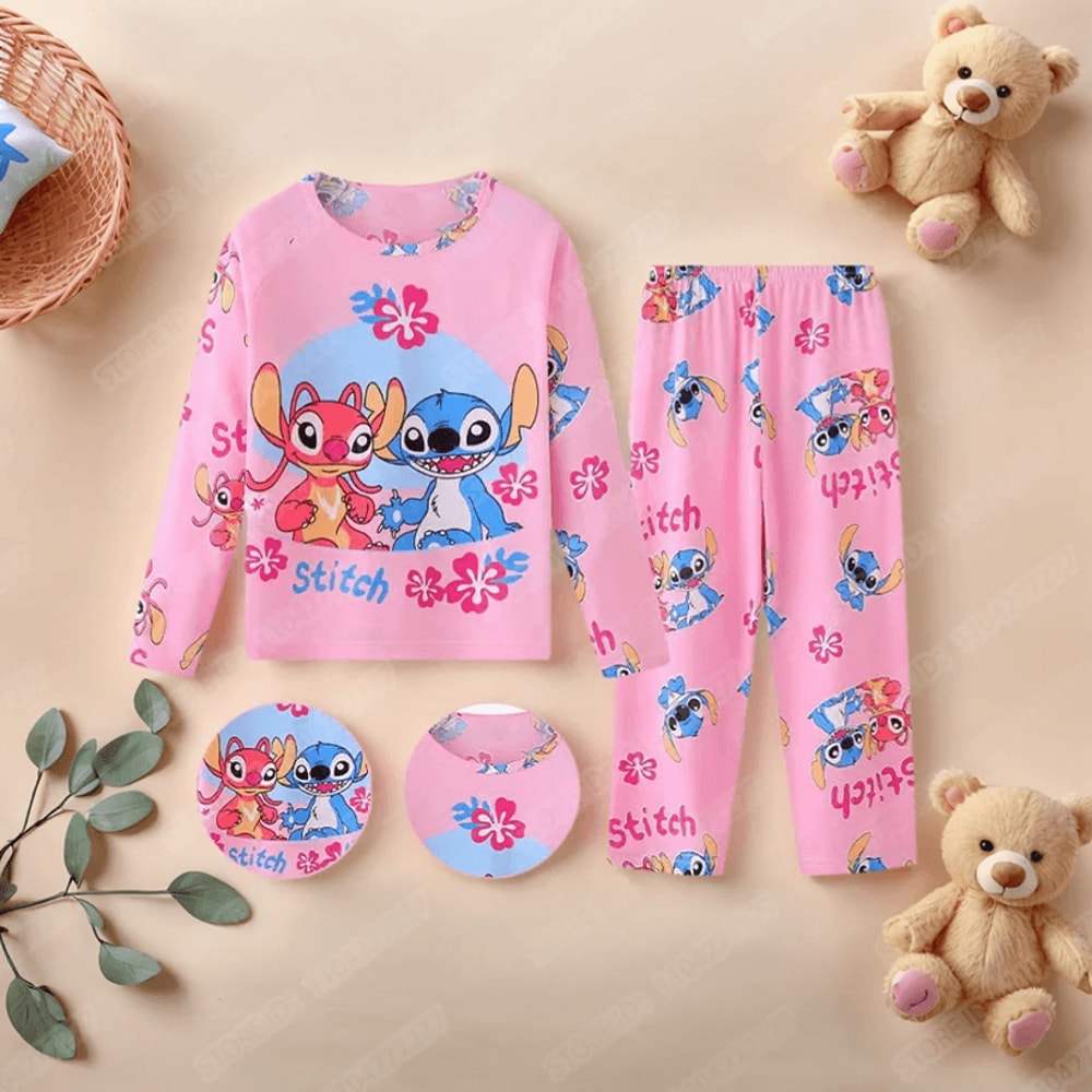 Kids Stitch Pajama Set Cute Cartoon Sleepwear For Boys And Girls 4