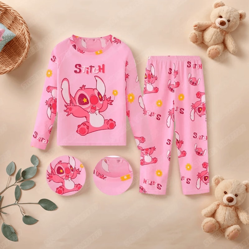 Kids Stitch Pajama Set Cute Cartoon Sleepwear For Boys And Girls 5