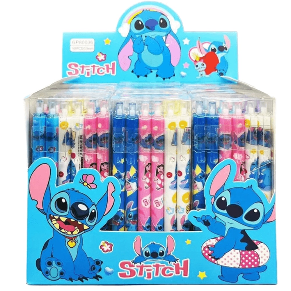 Cartoon Stitch Gel Pen Set Cute Black Ink Writing Pens 12 Pack 0