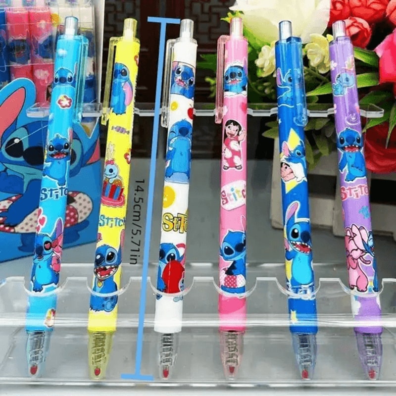 Cartoon Stitch Gel Pen Set Cute Black Ink Writing Pens 12 Pack 3