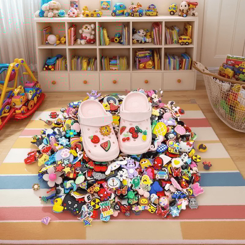 Random Mixed Shoe Charms Set PVC DIY Decorations For Sandals 0