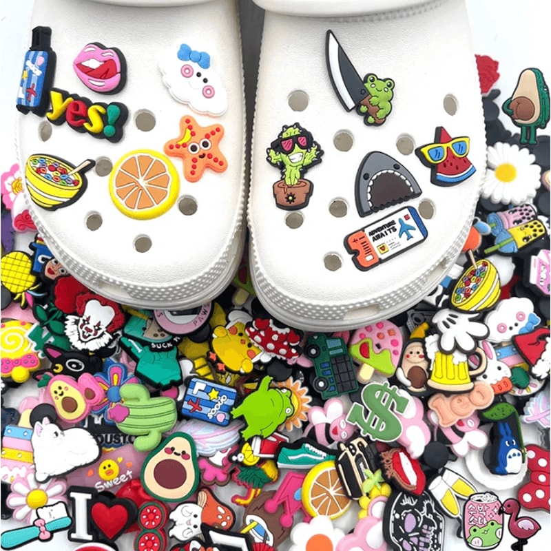 Random Mixed Shoe Charms Set PVC DIY Decorations For Sandals 1