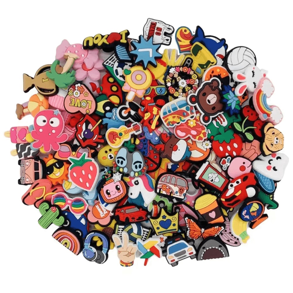 Random Mixed Shoe Charms Set PVC DIY Decorations For Sandals 3