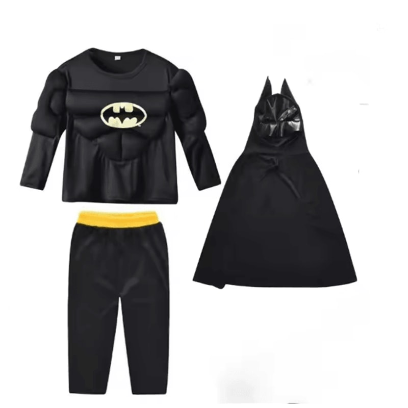 Kids Superhero Muscle Costume Set With Mask And Cloak 4
