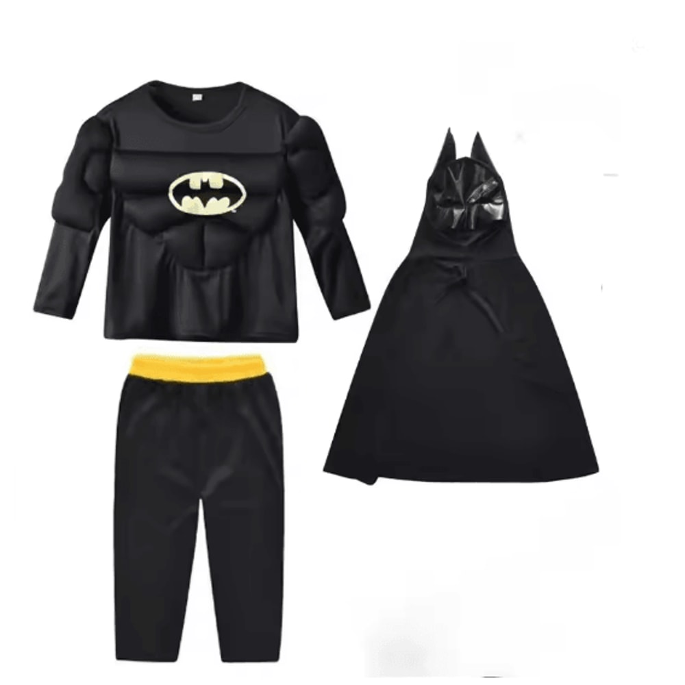 Kids Superhero Muscle Costume With Mask And Cloak 4