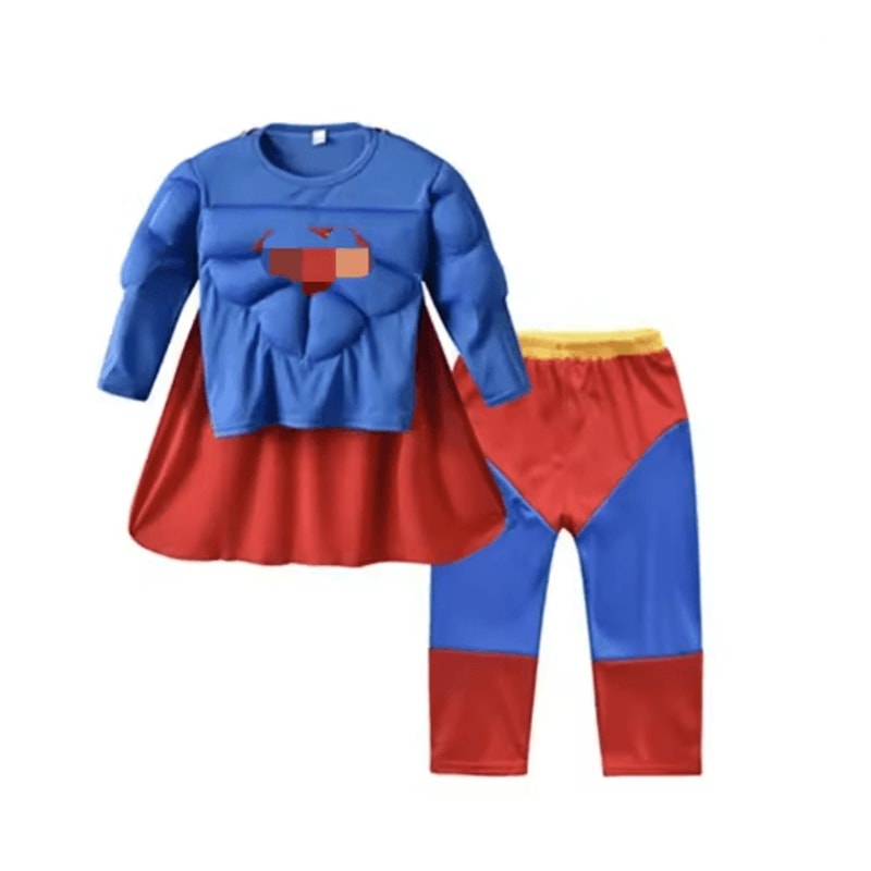 Kids Superhero Muscle Costume With Mask And Cloak 5