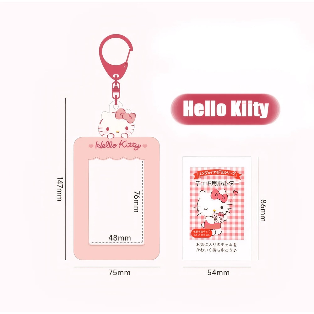 Kawaii Anime Card Holder Keychain Cute Photo ID Pendant For Bags And Backpacks 5