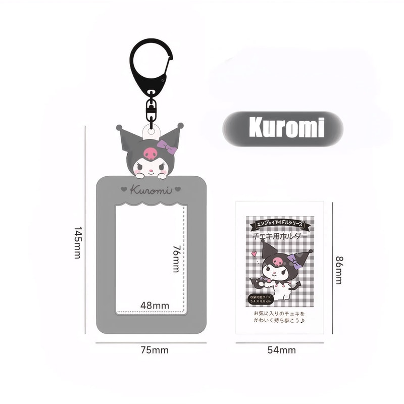 Kawaii Anime Card Holder Keychain Cute Photo ID Pendant For Bags And Backpacks 6