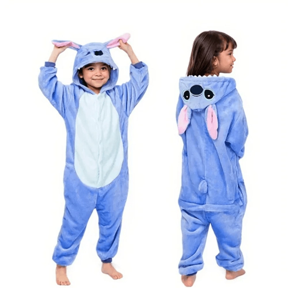 Kids Stitch Cosplay Pajamas Winter Plush Costume For Boys And Girls 2