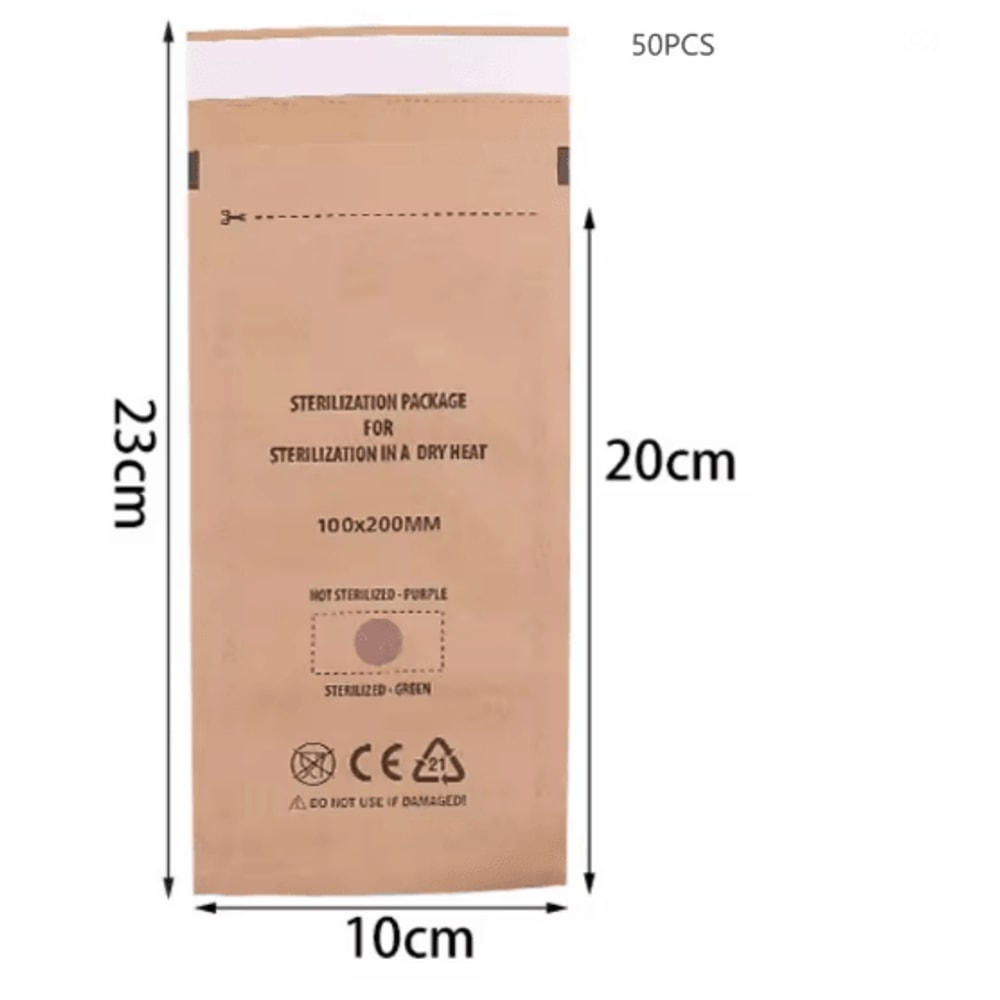 Disposable Kraft Paper Sterilization Bags For Nail Tools Manicure And Salon Use 2