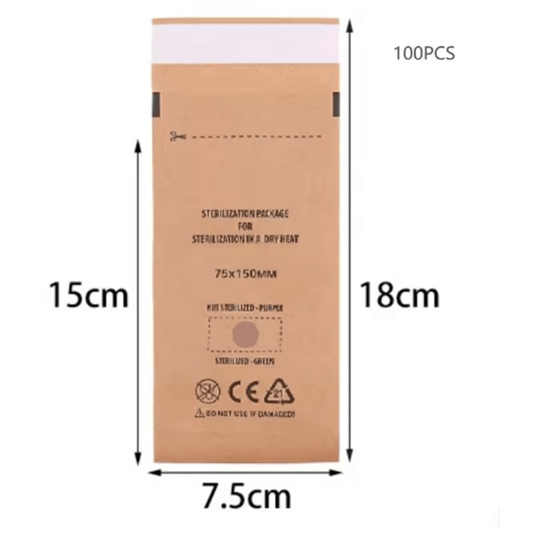 Disposable Kraft Paper Sterilization Bags For Nail Tools Manicure And Salon Use 3