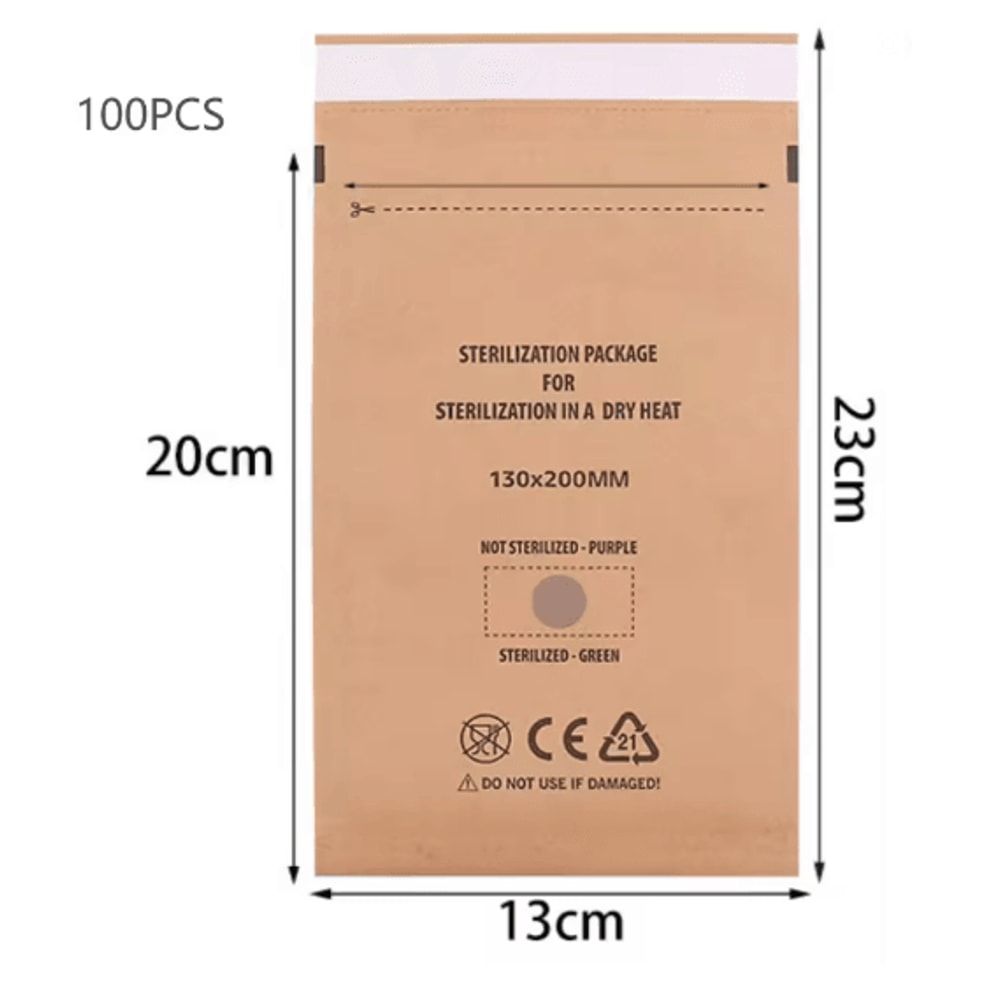 Disposable Kraft Paper Sterilization Bags For Nail Tools Manicure And Salon Use 5